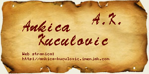 Ankica Kuculović vizit kartica